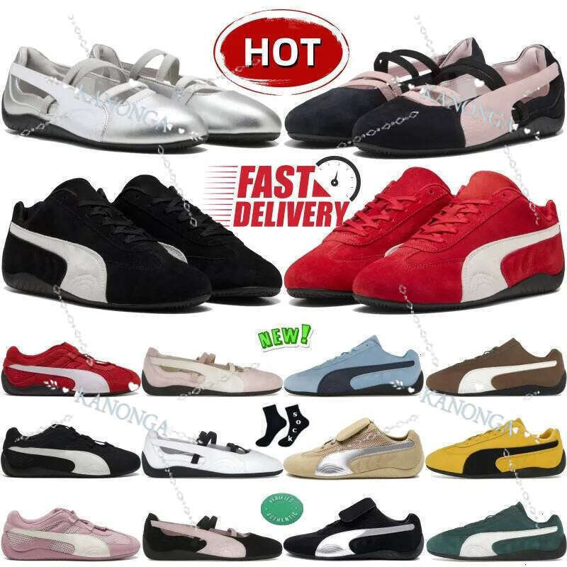 Designer Ballet Slippers Womens Es Speedcats Mens Summer Driving Suede Sneakers Ladies DHGATE Dancing Shoes Sier Black White Germany Bella Leather Shoe.