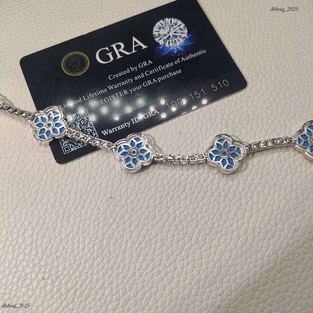 New Four-Leaf Clover Agate 3mm Moissanite Sier Unisex Bracelet