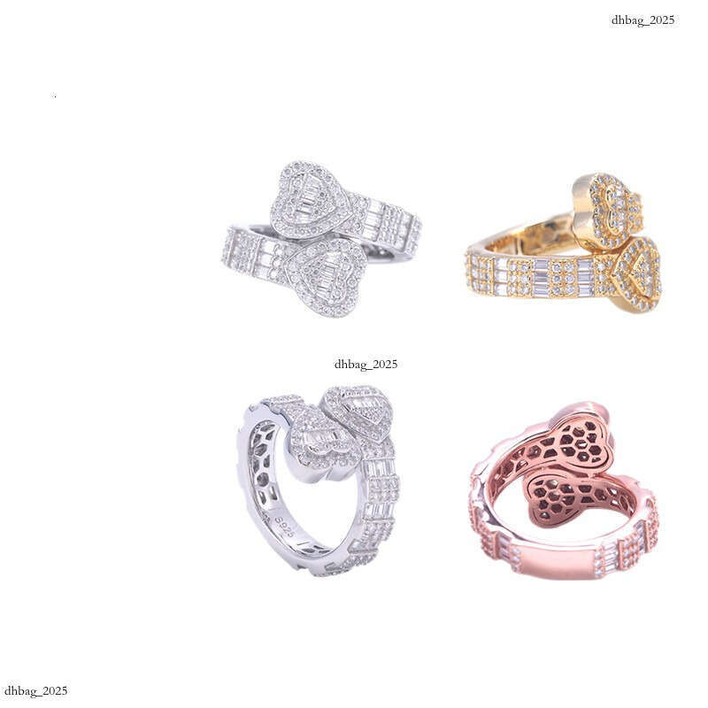 ICED OUT Hot New Sterling Silver Moissanite Heart Shape Best Selling High Quality Ring