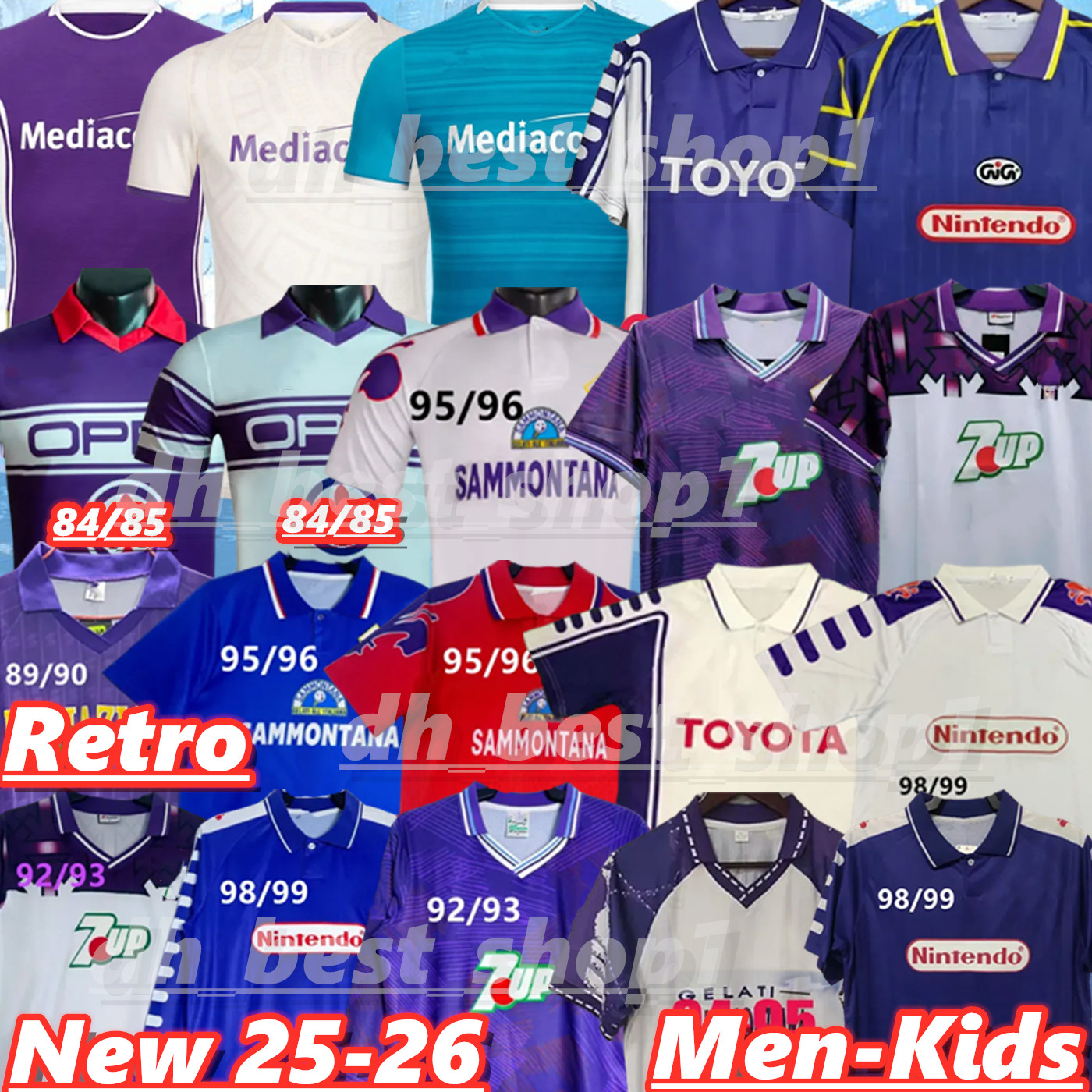 25 26 FioRentInas Soccer Jerseys 78 89 90 91 92 93 94 95 96 97 98 99 00 KEAN MANDRAGORA GOSENS ALBERT BELTRAN BELTRAN RANIERI FAGIOLI BOVE PARISI Mens kids Football Shirts
