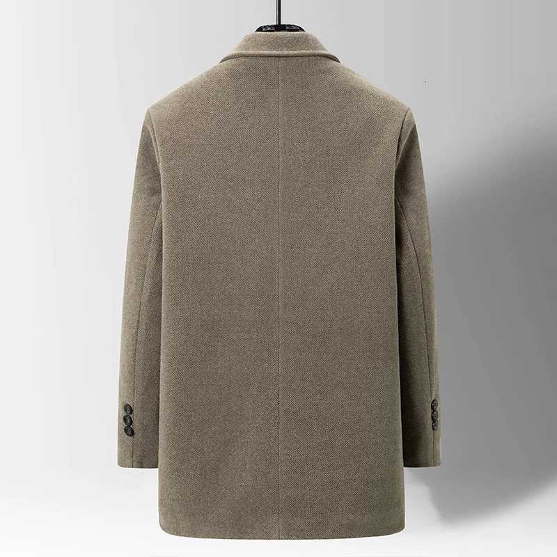 Men Wool Blends Trench Coats Autumn Winter Solid Color High Quality Tailored Collar Wool Jacket Luxurious Brand Mens Clothing XJ250809