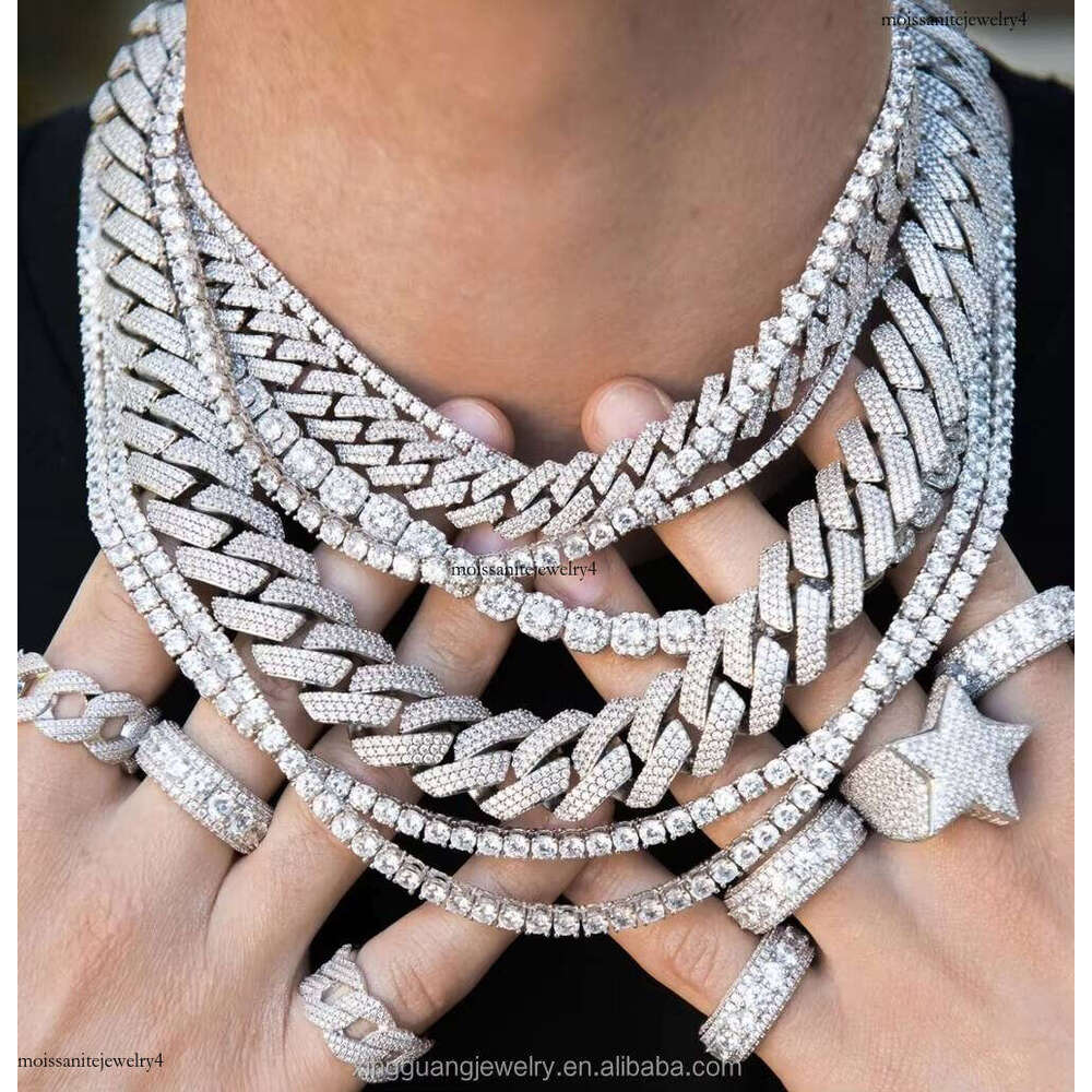 XingGuang Jewelry Hot Sale 2mm-5mm D Color VVS Tennis Necklace Bracelet Sterling Sier Moissanite Chain