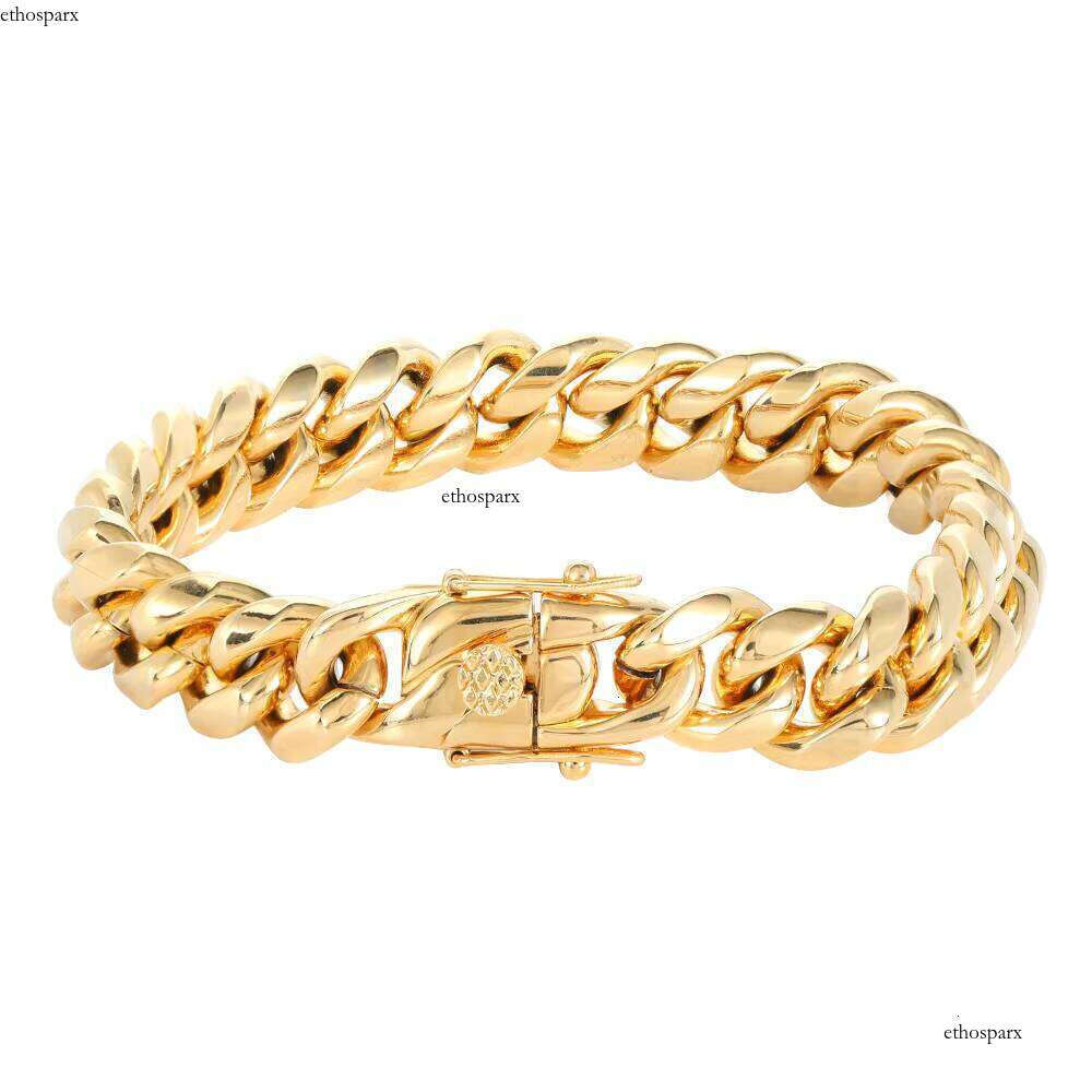 Nuoya Wholesale Men Bracelets Hip Hop Gold Cuban Link Chain