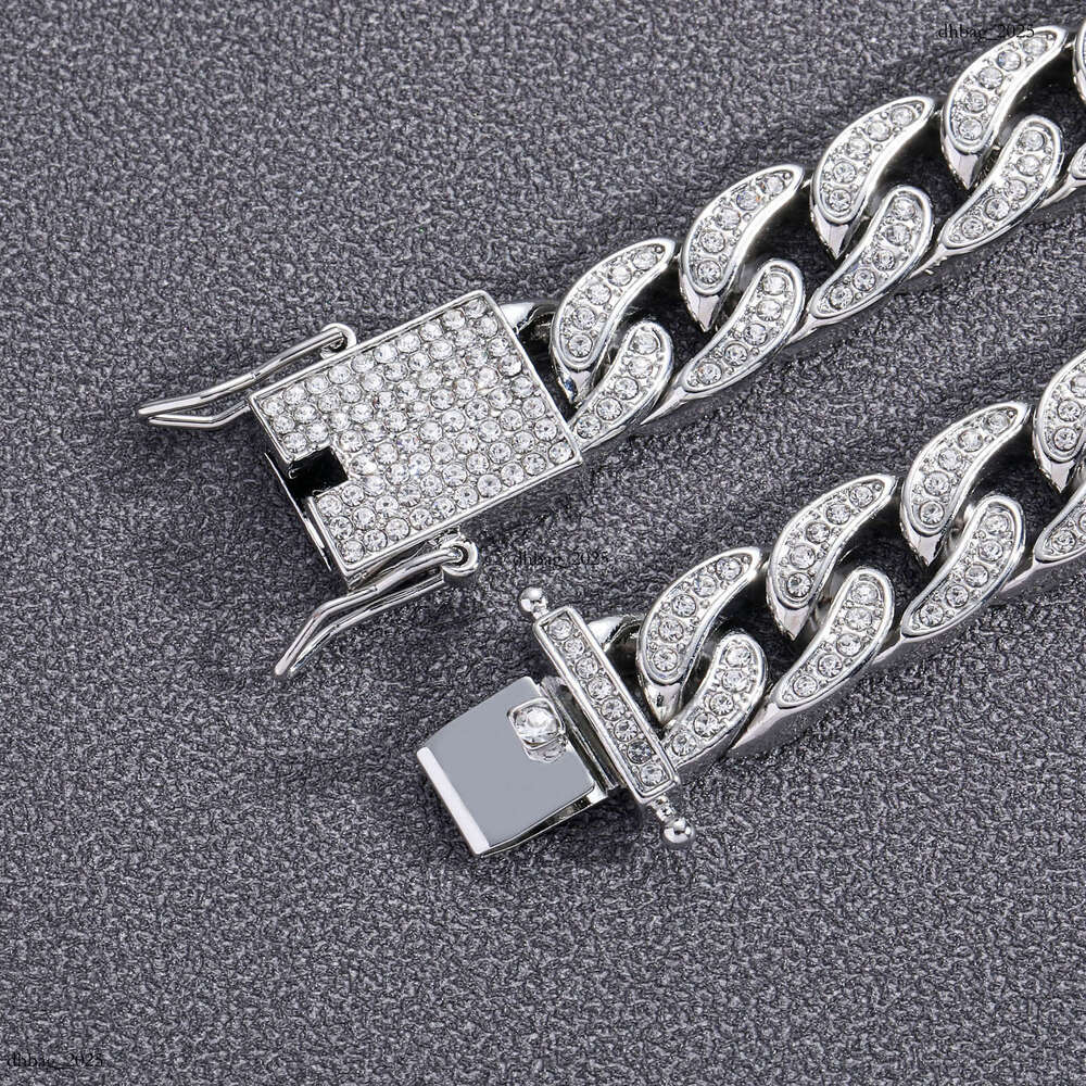 New Men's 13mm Full Dia Cuban Chain Alloy Hip-Hop Gold Bracelet