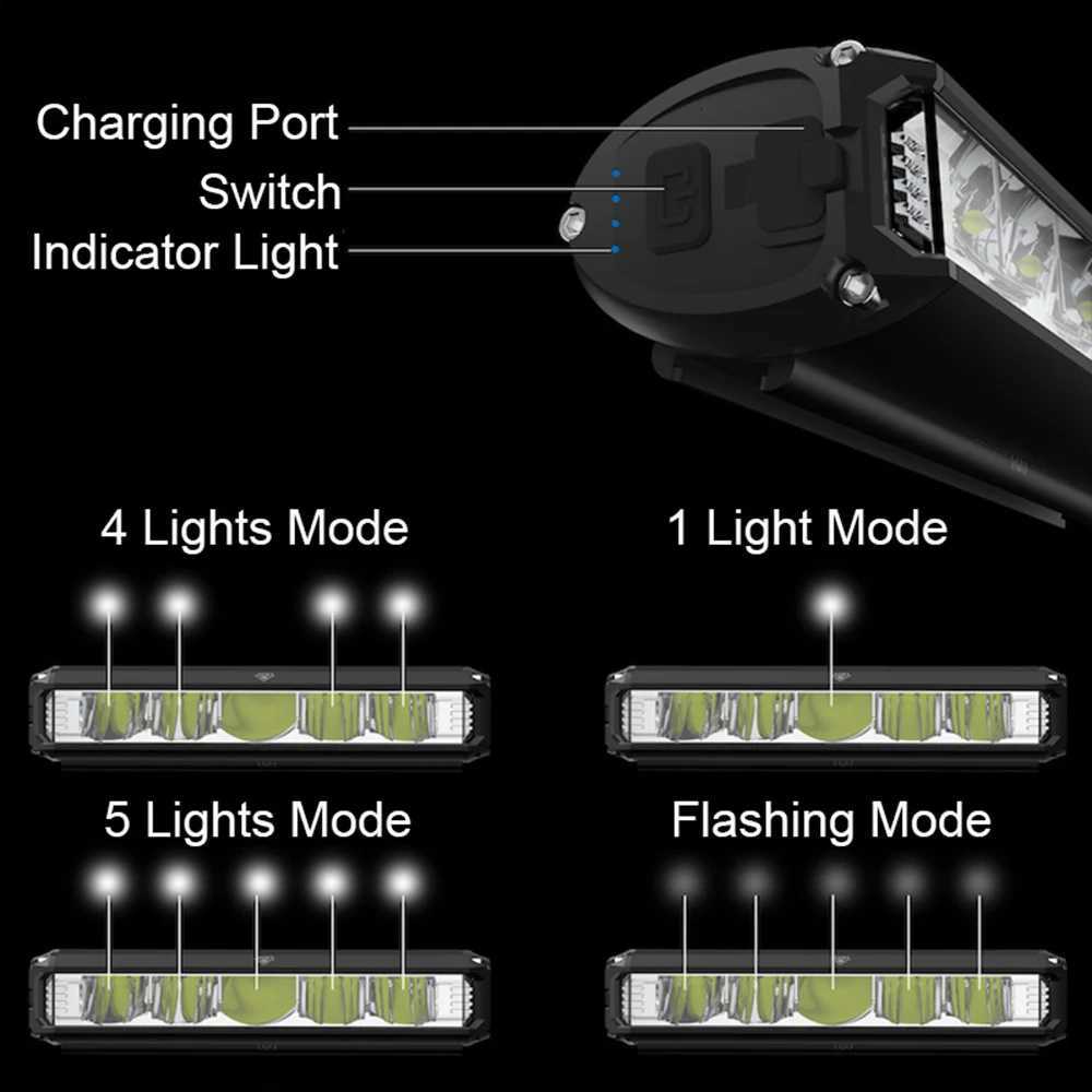 5Led MTB Bicycle Lights 10000MAH Rechargeable Bike Light Flashlight Outdoor Cycling Bike Accessories for Electric Scooter Z250809
