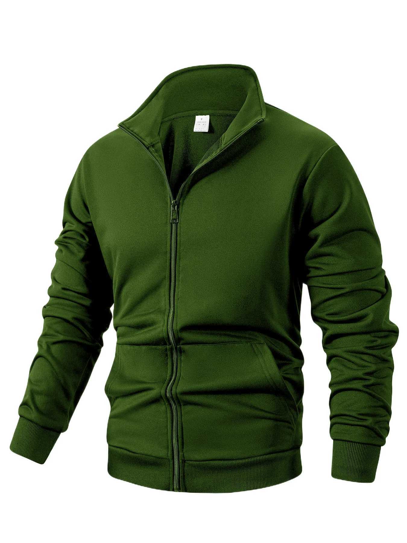Mens Casual Sports Zipper Stand Collar Jacket Mens Solid Color Cardigan Jacket Outdoor Sports Coat Windbreaker Jacket for Men W250809