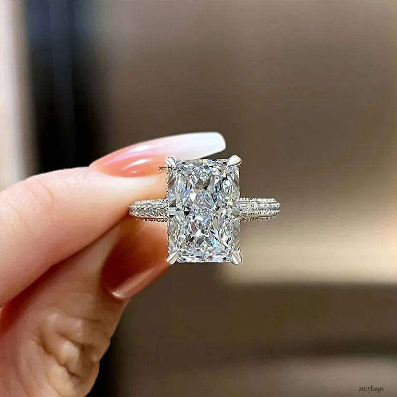 Choucong Brand Wedding Rings Stunning Jewelry Sterling Sier Princess Cut White Lab Moissanite Dia Party Eternity Female Women Ring Gift