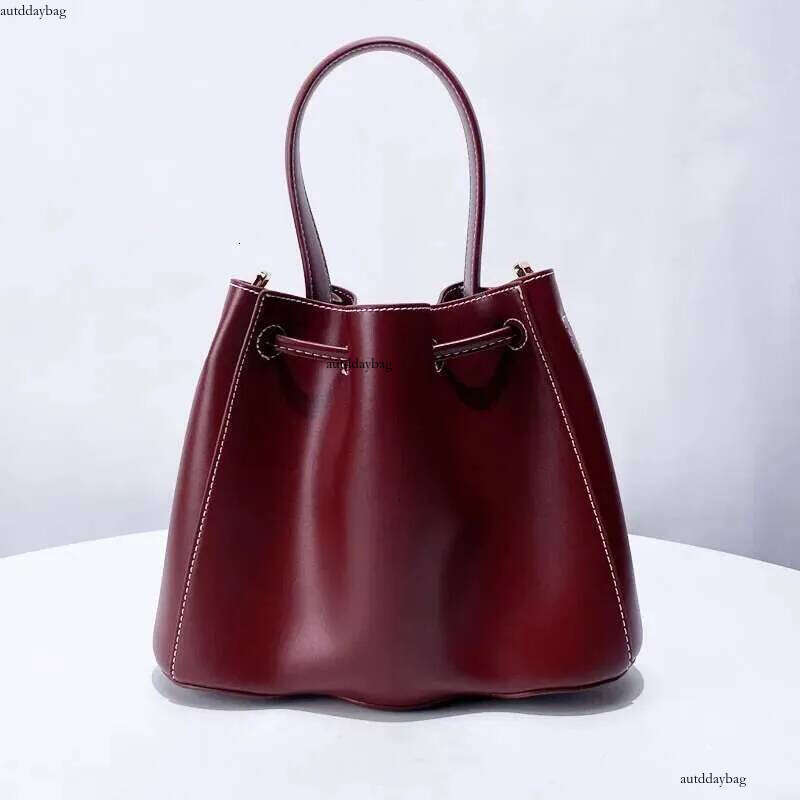 Pleated Drawstring Bucket Bags For Women Designer Handbags And Purses 2024 New In Fashion PU Leather Shoulder Crossbody