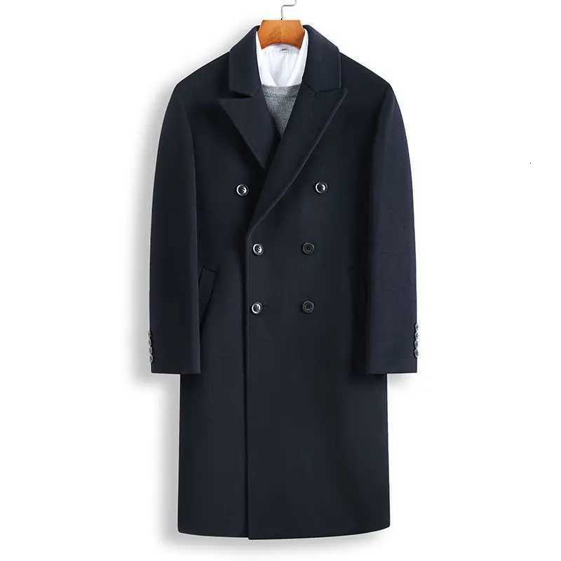 2025 Mens Extra Long Double Row Woolen Coat Thickened For Winter Casual Scene Regular Style Other Type Trench XJ250809