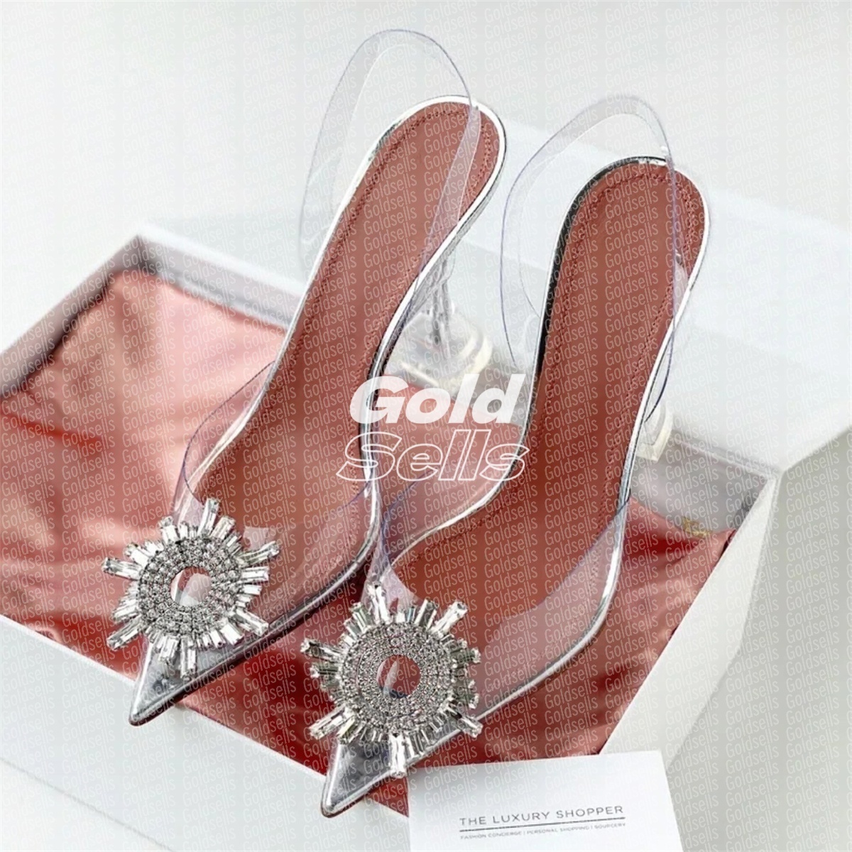 Designer Sandals Womens Amina Muaddis High Heels Slingbacks Heeled Satin Pointed Bowtie Pumps Crystal-sunflower Luxury Party Wedding Shoes