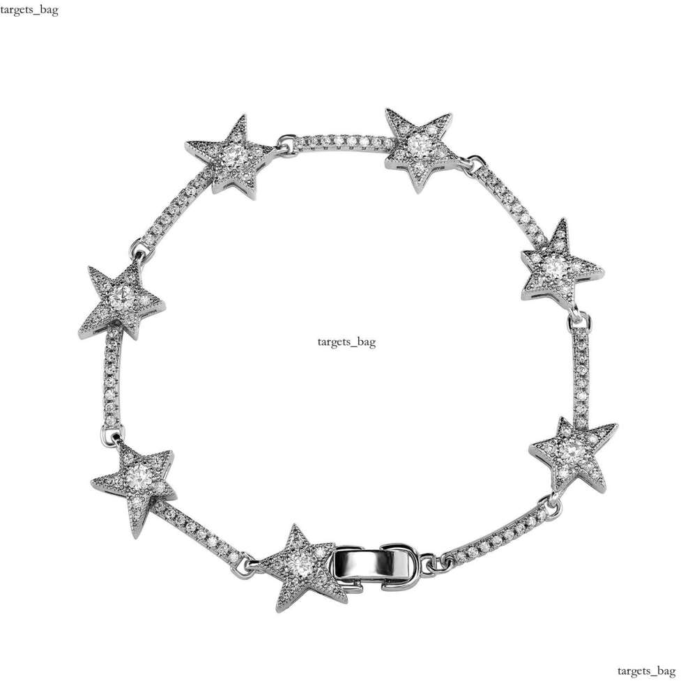 Five-Pointed Star Sterling Silver Zircon Fashionable Personality Versatile Bracelet