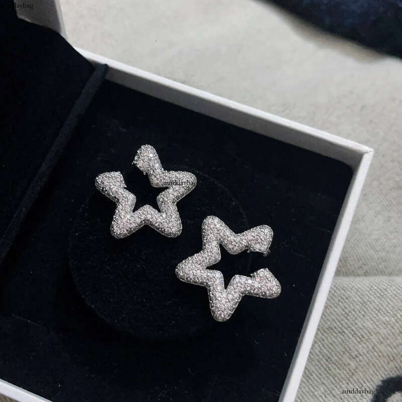 2025 Choucong Korean Ins Top Sell Jewelry Sterling Sier Pave White 5A Cubic Zircon CZ Dia Party Elegant Lady Women Star Stud Earring Gift