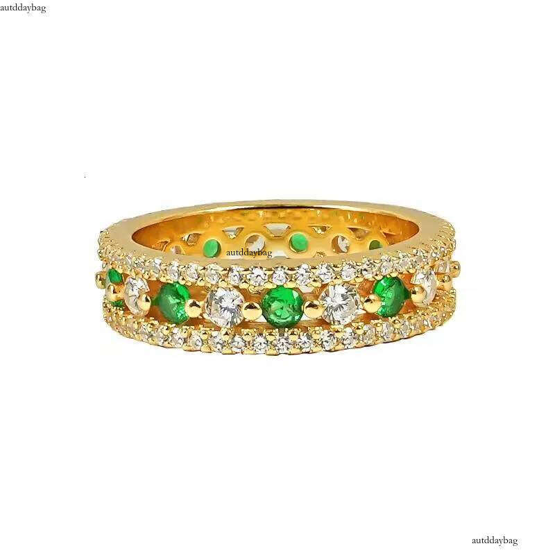 2025 Ins Top Sell Popular Wedding Rings Jewelry Real 100% Sterling Sier Emerald Lab White Moissanite Dia Party Eternity Women Engagement Band Ring