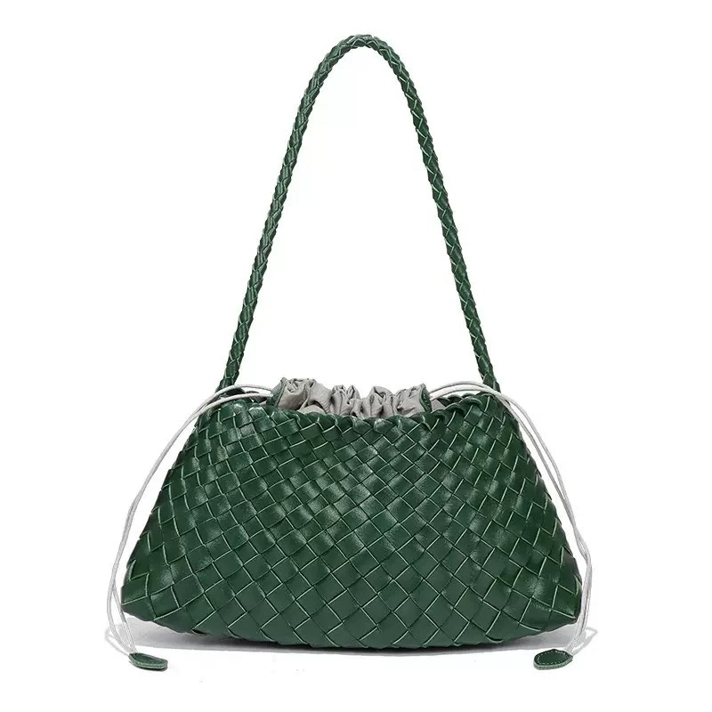 Designer dragon diffusion woven top layer womens french basket handmade leather tote bag shoulder 240723