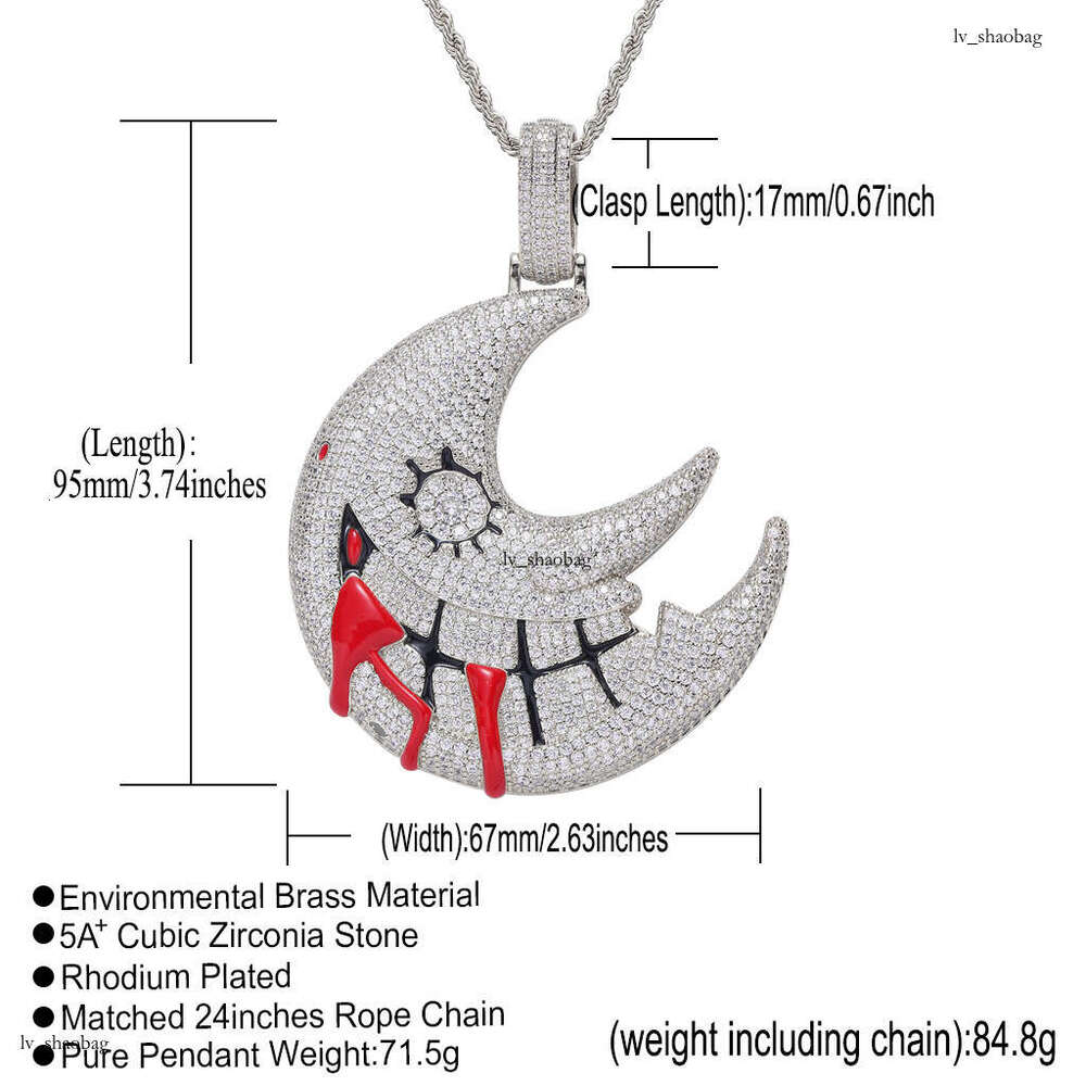 Moon Pendant Trippie Redd Style Exaggerated Funny Hip Hop Necklace Jewelry