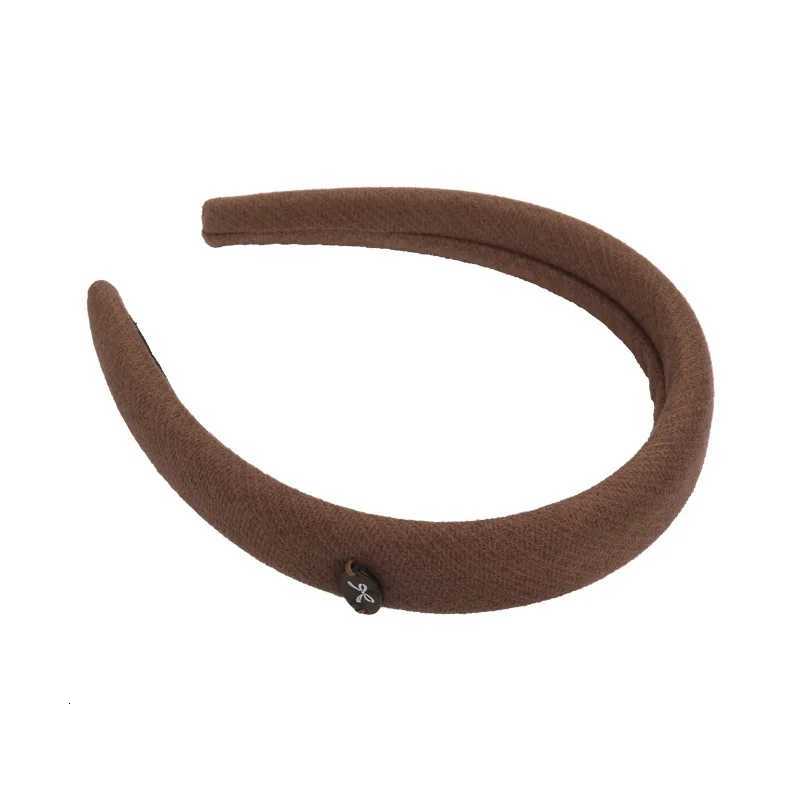 Retro Temperament Woolen Fabric Shell Bow Bands for Women Girls Elegant Hair Hoop Fashion Solid Color Sponge Hair Bands New Y250809