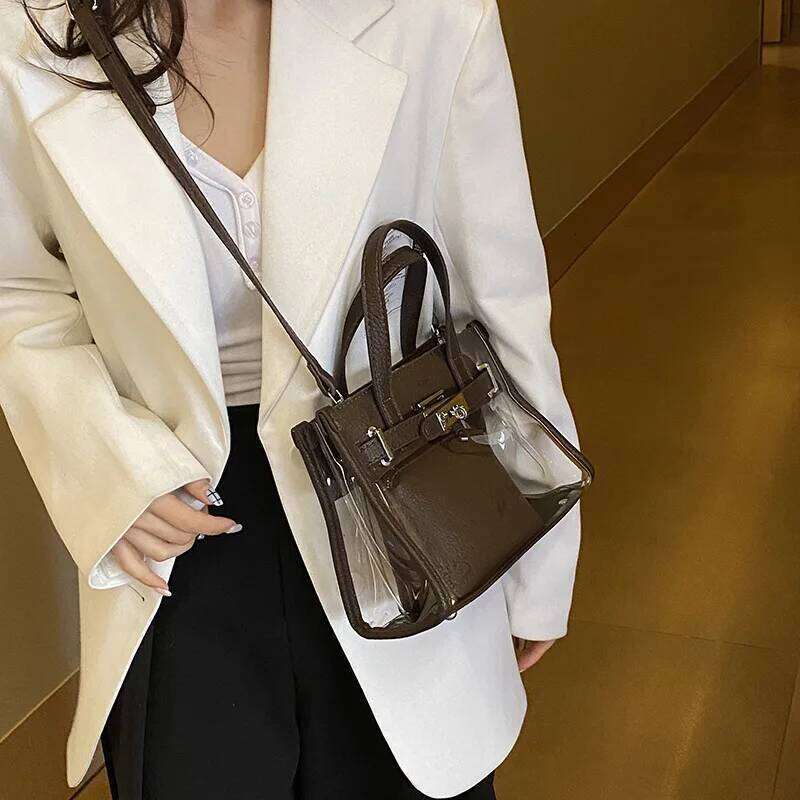 Luxury Handbag Jelly Tote See Through Shoulder Purse For Women Summer Clear Crossbody Bag With Adjustable Strap Handbag