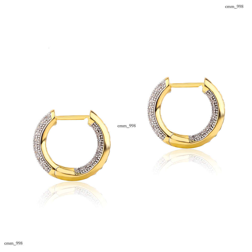 Minimalist Fashion Elegant Full Dia Hollow Classic Slimming Hoop Earrings Unisex Versatile