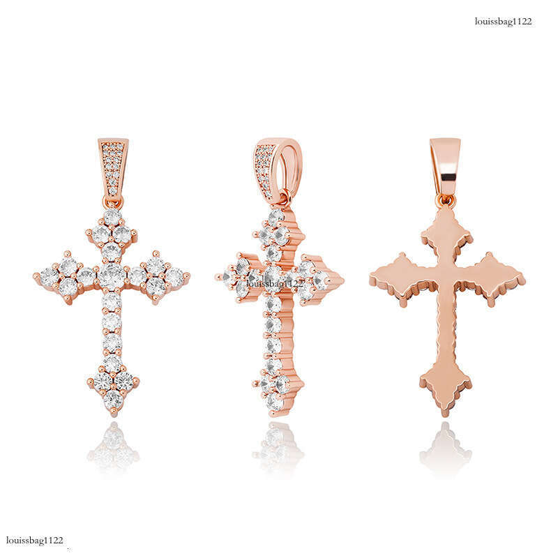 Cross Pendant Full Moissanite chain Simple Religious Necklace Accessory Versatile Inlaid with Dias