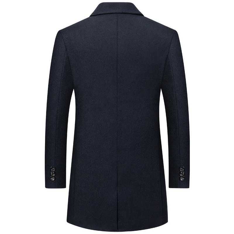 Long Winter/Autumn Woolen Coat for Men Mid-Aged Fashionable Casual Woolen Jacket 2025 New Style Windbreaker for Mens Clothing XJ250809