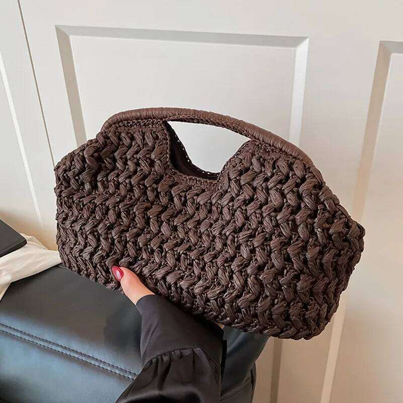 designer straw tote handbag fashion summer beach for women clutch bag woven rattan bags female travel purses sac