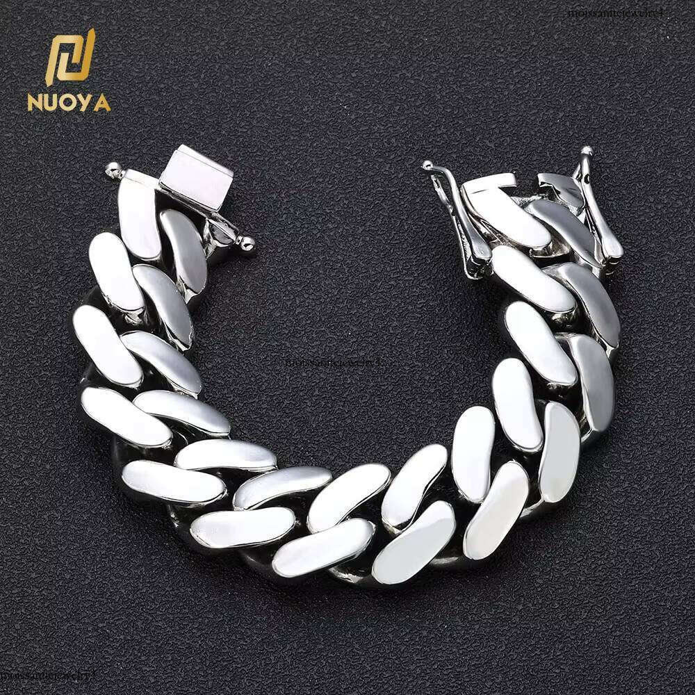 NUOYA 22mm Cuban Link Men Women Hip Hop Jewelry Rose Gold Plated Brass Bracelet Fine Chain Gift