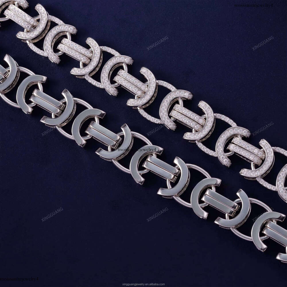XingGuang Custom 15mm Cuban Link Unique Design Sier VVS Dia Chain 14K Gold Plated Hiphop for Rapper Men's Jewelry