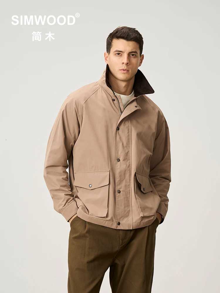 SIMWOOD 2025 Spring New Oversize Water Repellent Jacket Men Washed Vintage Coats Plus Size Quality Clothes W250809