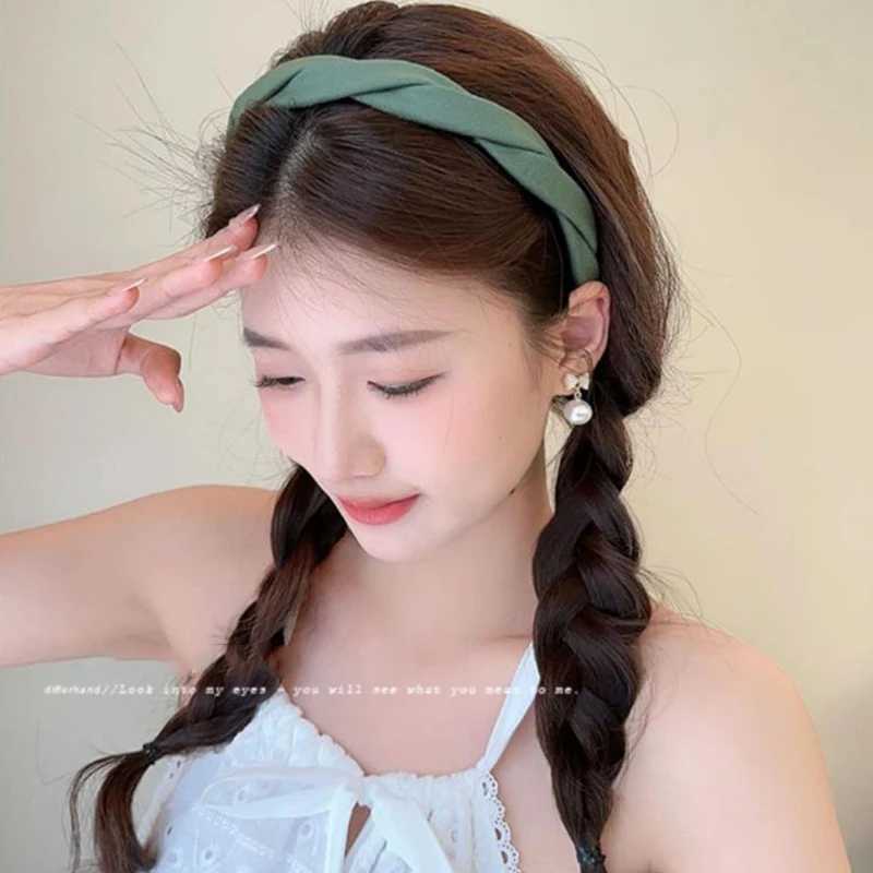 Elegant Solid Cloth Wr Haiand For Wen Girls Sweet Hair Ornament Band Simple Hair Hoop Fashion Hair Accessory Y250809