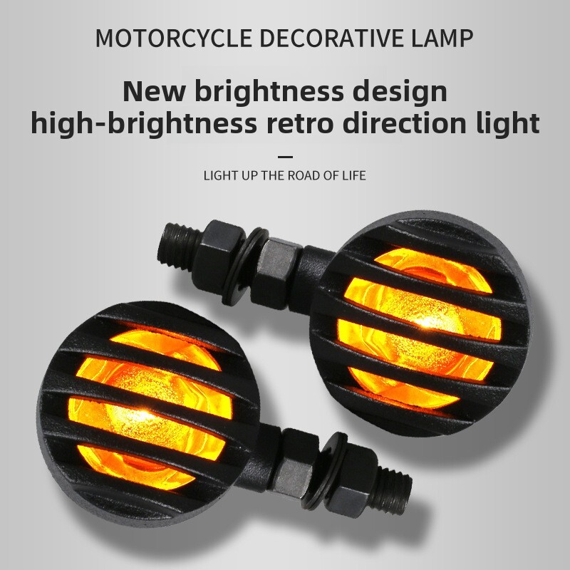 12V Retro Motorcycle Turn Signal Fender LED Bulbs Harley-Style Prince Motorcycle Electric Conversion Parts Scooter