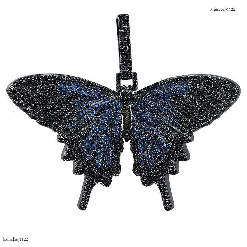 Inshiphop Large Butterfly Pendant Full Moissanite chain Trendy Personality Necklace Premium Accessories for Men and Women