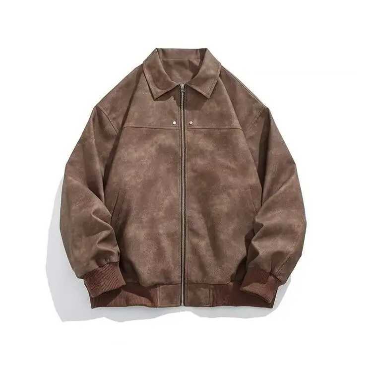 Casual Spring Autumn Jackets Mens Korean Style High-end Short Vintage American Leather Coat Trendy and Cool Motorcycle Jacket W250809