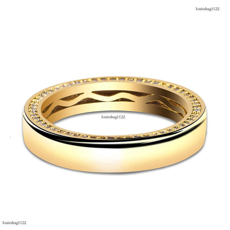 New S Silver Glossy Hip-Hop Ring Micro-Paved Zircon Unisex Couple Rings Gold Australian Jewelry
