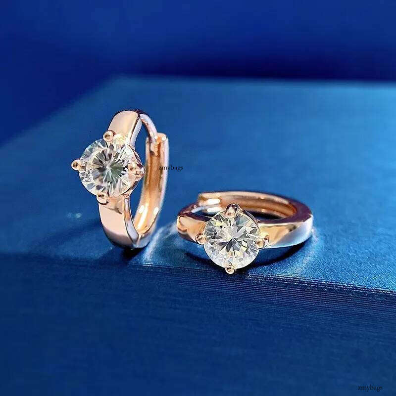 2025 Choucong Brand Top Sell Clip Earrings Simple Fine Jewelry Geuine 100% Sterling Sier Round Cut White Moissanite Dia Party Women Wedding Earring Gi