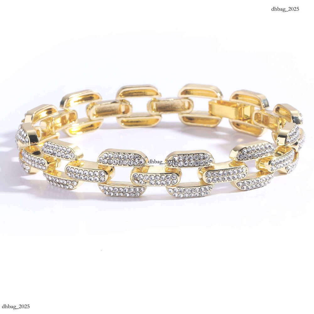 12mm Geometric Full Dia Alloy Bracelet Men's Trendy Brand Personality Accessory