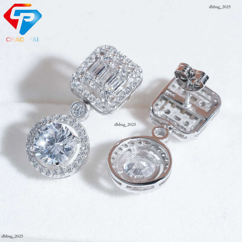 ICED OUT New Personalized CrosIced Out VVS Inlaid with 5A Zircon Hoop Earrings Studs