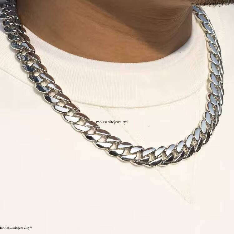 Simple Design Sterling Gold Plated 12mm Wide Sier Cuban Chain Bracelet Hip Hop Jewelry Necklace for Men Women