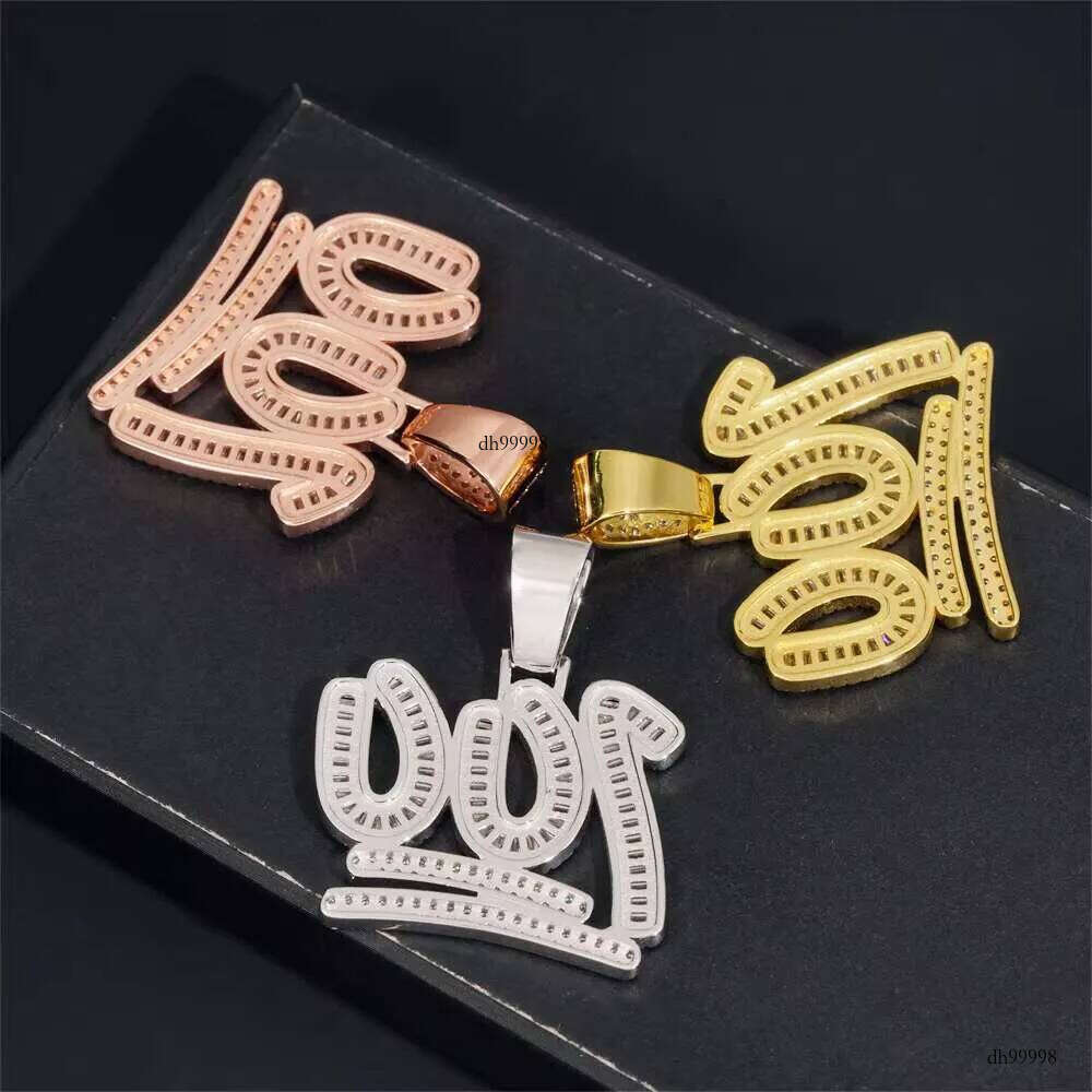 Sier Moissanite Pendants Charms Popular Hip Hop Fashion Jewelry for Men Women Personalized Cross-Border on