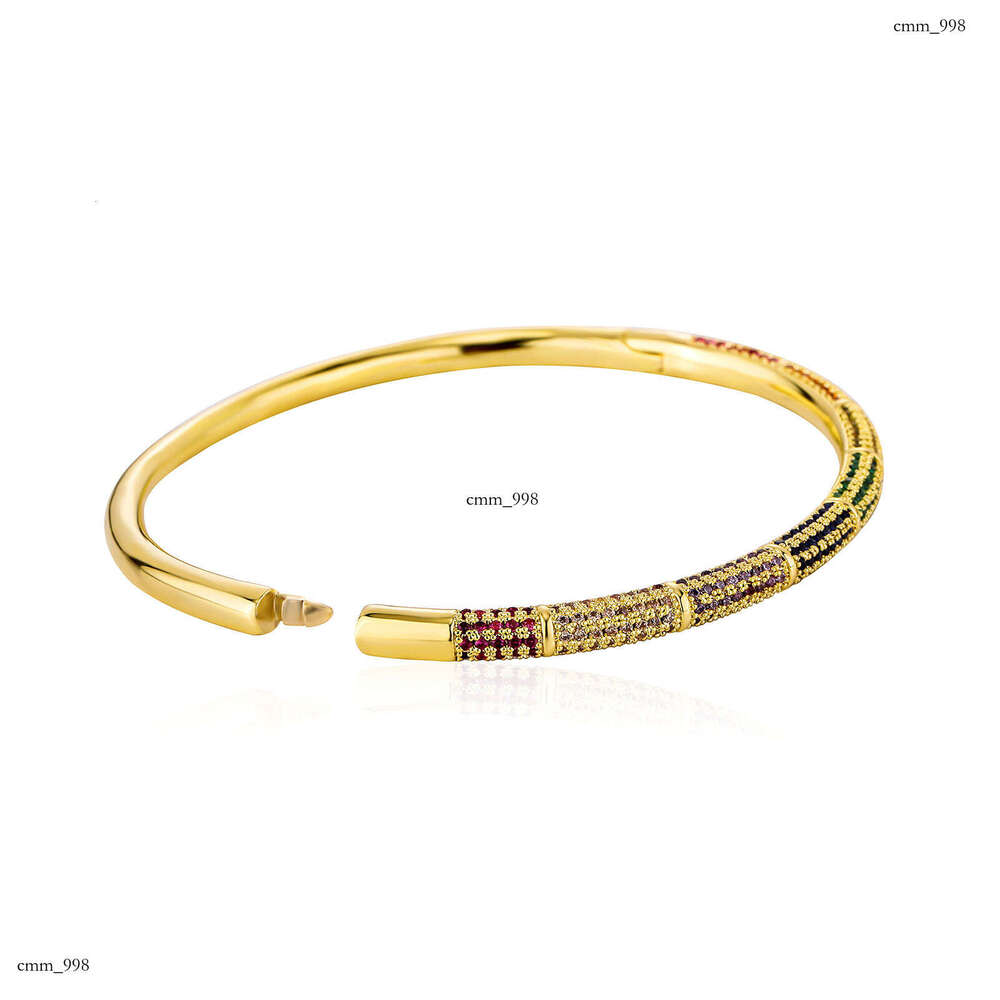 Fine Gold-Plated Solid Color Zircon Bracelet Classic Fashion Jewelry Unisex Versatile