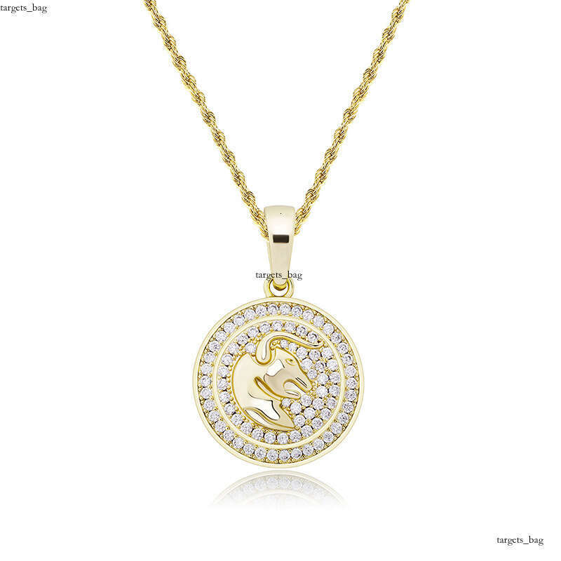 Ins Twee Constellations Pendant Full Moissanite chain Personality Clavicle Necklace Jewelry Hip-Hop