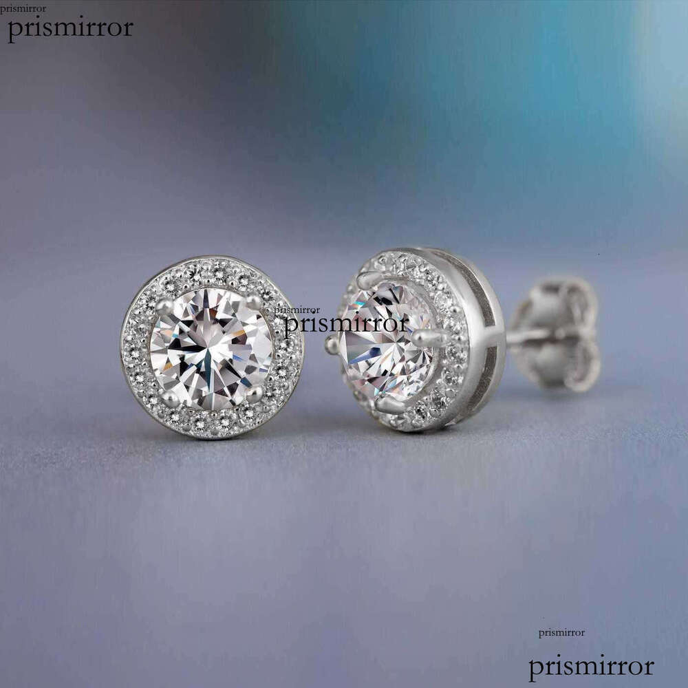CAOSHI Square Round Cut Inlaid Stone Silver Rose Gold Plated Cubic VVS Moissaniteia Stud Earrings Women 2022