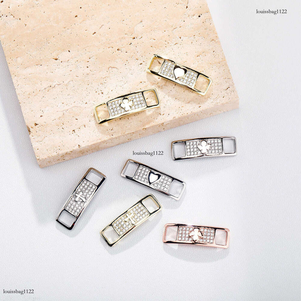 New Niche Design Hip-Hop Shoe Buckle Metal Accessories Zircon Cross Heart Angel Decoration National Trend