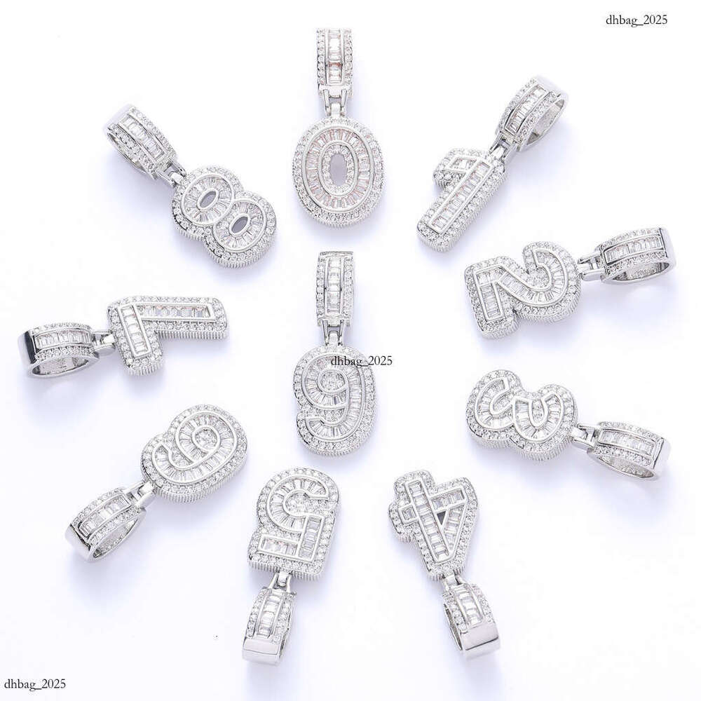 Rock Candy Digital Inlaid Moissanite chain Hip-Hop Pendant Creative Trendy Necklace Personalized DIY Splicing