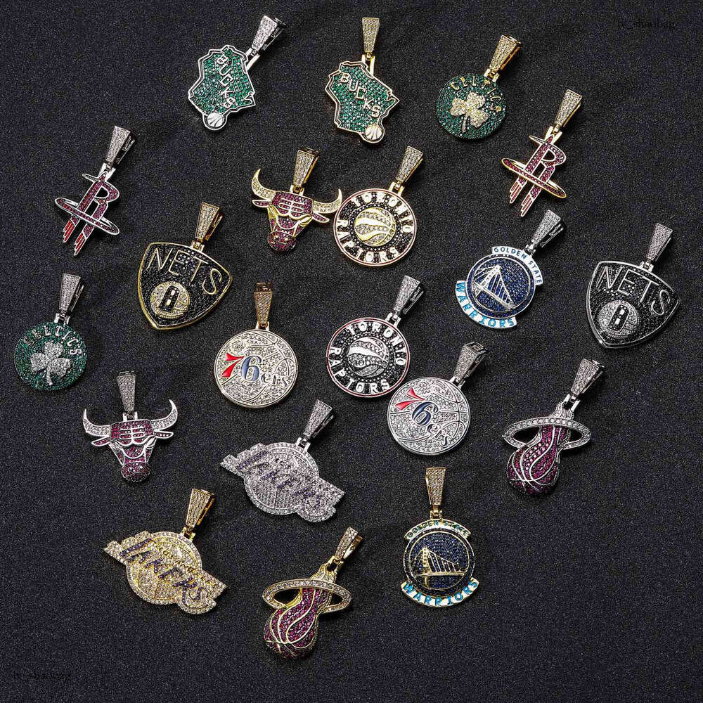New Lakers Team Pendant Micro-Paved Moissanite chain Commemorative Fan Hip-Hop Necklace