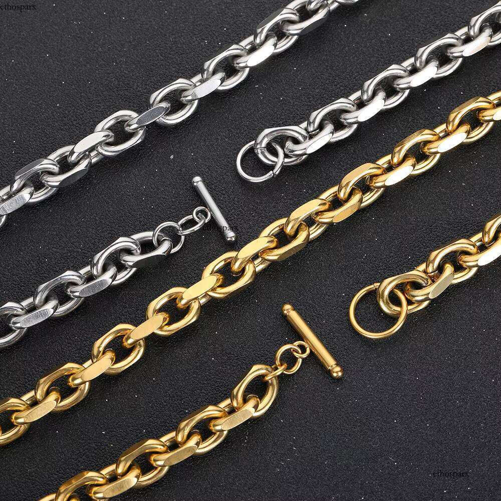 NUOYA Fashion Wholesale 9mm Stainless Steel Necklace for Men Gold Plated Chain Cuban Jewelry