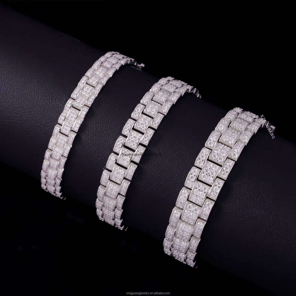 New Arrival Bracelets 8mm 10mm 12mm S Sier Ice Out Bling Moissanite Dia White Gold Plated Cuban Men Bracelet