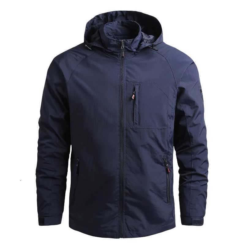 New Thin Windbreaker Men Tactical Jacket Waterproof Outdoor Hooded Coat Sports Military Cargo Jackets for Climbing Hiking Outerwear W250809