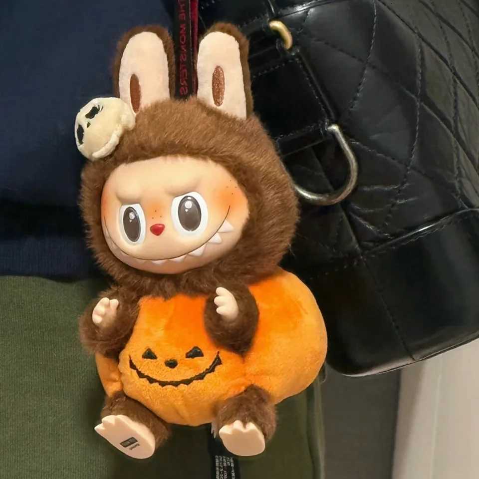 Halloween Pumpkin Labubu Monster PVC Figure Blind Box Ornamental Macaron Esmalte Heartbeat Face Decorative Doll Pendant Toy Gift R250809