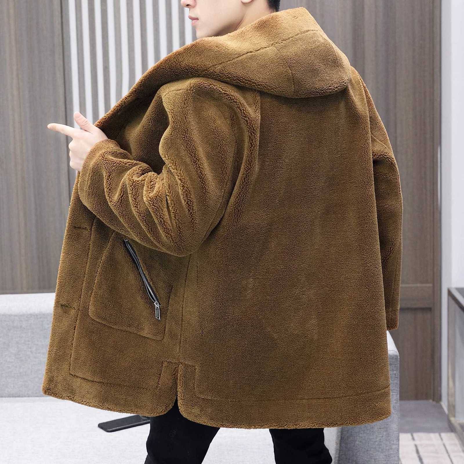 Autumn/Winter New Mens Fur One Piece Imitation Suede Double Sided Wear With Thick Velvet For Warmth Medium To Long Length Coat XJ250809