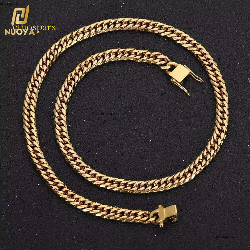 NUOYA Hip Hop Men Miami Stainless Steel Necklace Cuban Link Chain